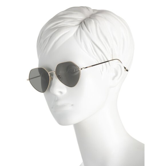 GUCCI Gold/Grey 55mm Round Sunglasses - Picture 2 of 2